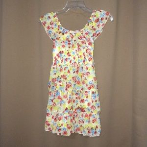 Girls Floral Ruffle Dress Size 7